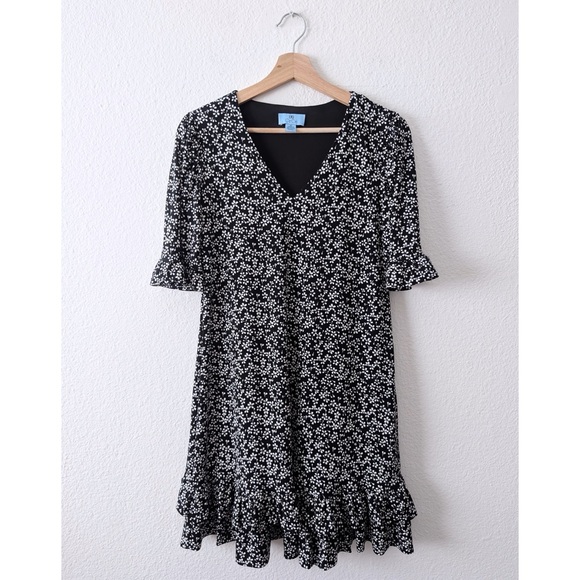CeCe V Neck Flutter Sleeve Dress - Picture 1 of 6